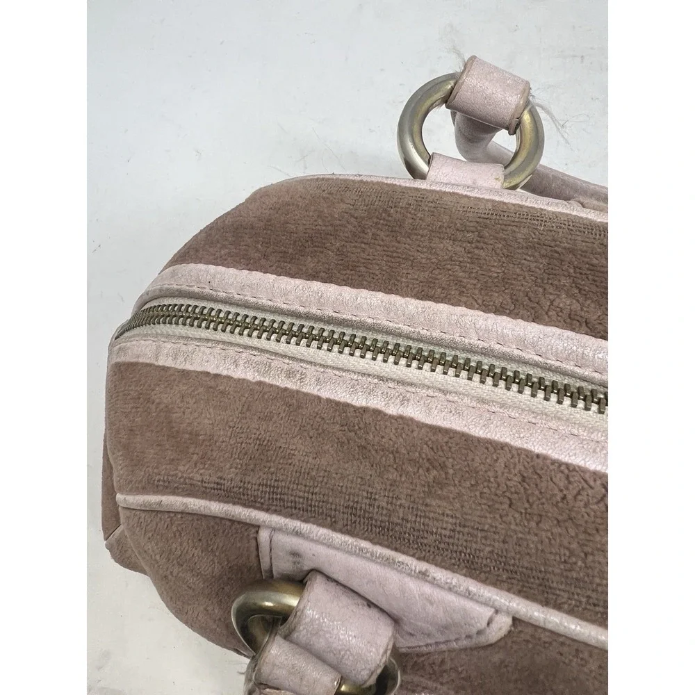 Y2K Vintage JUICY COUTURE Love P & G  French Terry Brown Bowler Bag AS IS LOOK